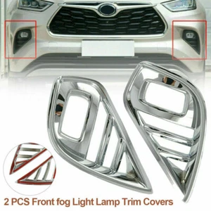 Chrome Front Fog Light Lamp Cover Trims For Highlander 2020 21 22 23 2024 2025 - Bild 1 von 8
