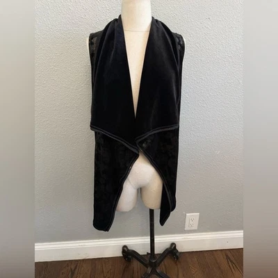 NWT Elie Tahari Sport Velvet Reversible Vest/Open Cardigan Size XS Drapey - Image 1 of 4