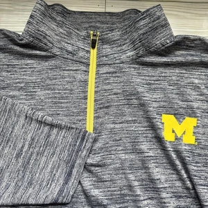 Michigan Wolverines Shirt Mens 3XL NCAA Football Quarter Zip Pullover - Picture 1 of 8