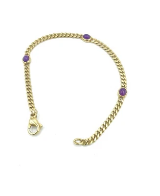 PANZER - ARMBAND  in585/- 14 crt. GG  ca. 19,0 cm mit  3  Rubin Cab. 8,2 gr. - Bild 1 von 3