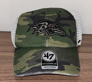 '47 Baltimore Ravens Clean Up Camo Mesh Back Adjustable Hat Cap New - Picture 1 of 5