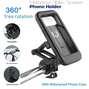 360° Rotation Bike Bicycle Motor Scooter Phone Waterproof Case Holder Bracket - Picture 1 of 8