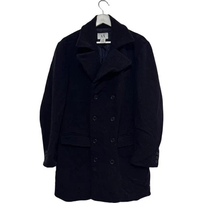 Armani Exchange Double Breasted Wool Coat Black Size S - Image 1 of 4