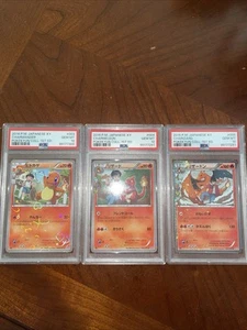 2016 Pokemon Japanese XY Set Of 3 Charmander Charmeleon Charizard PSA 10 - Picture 1 of 4