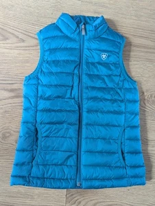 Ariat teal girls gilet down insulated 9 years size small equestrian - Picture 1 of 7