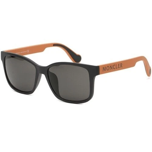 Moncler ML0164-K 05A Negro/Naranja Cuadrado Plástico Gafas de sol Marco 59-17-145 Foto 1 de 1
