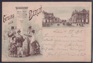 76327) Herrliche Litho AK Berlin Thema Litfaßsäule 1895 - Picture 1 of 2