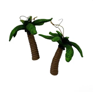 Set 2 Palme Decorazioni Natalizie Tema Spiaggia Tropicale Resina Noci di Cocco - Foto 1 di 8