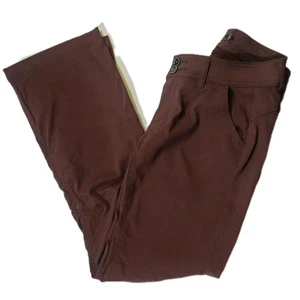 PrAna Pants Womens 4 Short Brown Nylon Stretch Hiking Outdoor Travel Pockets - Picture 1 of 6