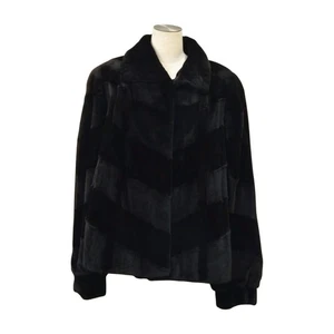 SAGA MINK Share Nerz Pelzmantel Größe F Schwarz Damen Neu - Bild 1 von 10