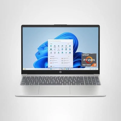HP 15.6 inch Laptop, HD Touchscreen Display, AMD Ryzen 3 7320U, 8 GB RAM, 128 GB - Image 1 of 4