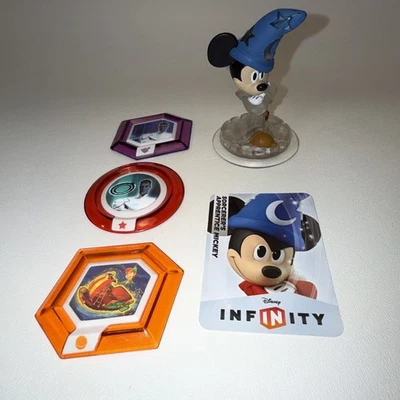 Mickey Mouse Cristal Disney Infinito RARO Aprendiz de Feiticeiros Transparente Mais Discos - Imagem 1 de 4