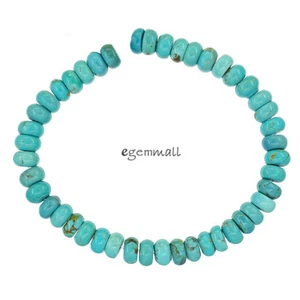 7.9" Genuine Chinese Turquoise Rondelle Beads 8mm Sky Blue #82206 - Bild 1 von 1