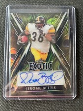 2023 Leaf Exotic Football Jerome Bettis Peacock Auto 8/10 Steelers BA-JB2