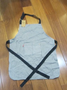 Grembiule Levi's x Target Edizione Limitata Rigato Cotone Chef Bambini Bianco/Navy Nuovo! - Foto 1 di 7