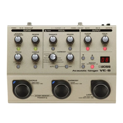 BOSS VE-8 Guitar Channel Create Harmonies Simple to Use Acoustic Singer Pedal - Image 1 of 4