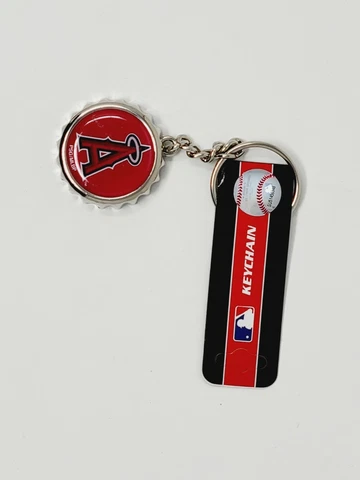 MLB Los Angeles Anaheim Angels Keychain with Bottle Opener Cap Cover