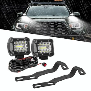 Hood Ditch 4'' LED Lights Mount Brackets Wiring Kit For 2016-2023 Toyota Tacom - Bild 1 von 21