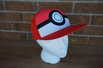 COSTUME Cap POKEMON Pokeball Ball Red White Character Boy Ballcap Snap Back - Image 1 of 4