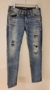 Silver Jeans Co. Boyfriend Mid Rise Slim Leg Jeans Gr. W29xL29 Medium Wash Damen - Bild 1 von 9