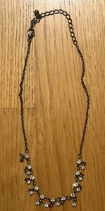 Vintage clear rhinestone necklace in silver tone. 16 inches long. - Picture 1 of 3