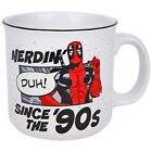 Marvel Deadpool Nerdin' Since The 90's 20oz Ceramiczny kubek kempingowy Biały NOWY!