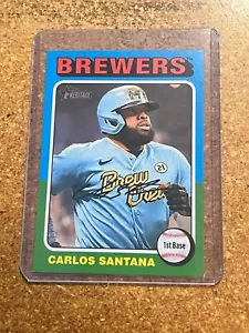 2024 Topps Heritage Baseball # 77 Carlos Santana SP - Picture 1 of 2
