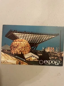 1967 Montreal Weltausstellung EXPO 67 Postkarte "Kanadas Pavillon" Nachtansicht - Bild 1 von 4