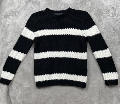 Forever 21 Women's Vintage Black White Knit Sweater Size Medium Preppy Grunge - Image 1 of 4