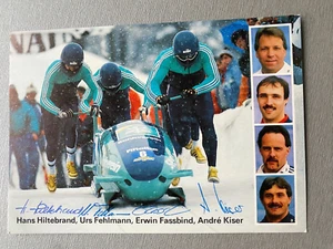 Vierer-Bob-Weltmeister 1987 Bob komplett signiert signed Autogrammkarte 10x15 - Bild 1 von 1