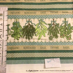 Quilting Treasures Angela Anderson Herb Bundle Stripe Cotton Fabric Yard - Picture 1 of 1