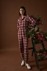 Seventy + Mochi ?Indie? Organic Crinkle Cotton Check Jumpsuit Size 8 Current