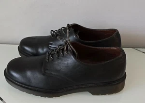 Shuttles Unisex Black Leather Low top Derby Plain-toe Oxford Casual Shoes sz 6 - Bild 1 von 8