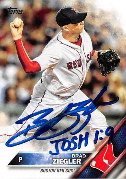 Brad Ziegler autographed baseball card (Boston Red Sox) 2016 Topps #US127 - Image 1 of 1
