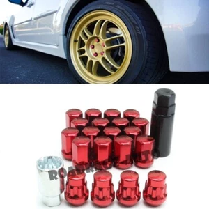 Steel Wheel Rim Lug Nut Bolts Studs 12x1.25 Locks For Nissan Subaru Infiniti Red - Picture 1 of 5