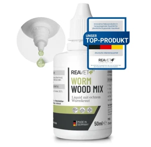 REAVET Wormwood Mix Liquid, Natürliche Wurmkur Tropfen für Hunde, Katzen 50ml - Bild 1 von 6