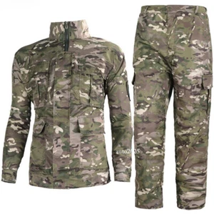 Mens Army Tactical Combat Jacket Pants Military Suits Sets BDU Uniform SWAT Camo - Picture 1 of 19