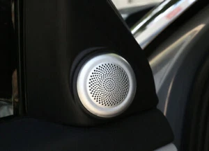 For Range Rover Evoque 2020-23 Silver Aluminum A Pillar Speaker Frame Cover Trim - Foto 1 di 8