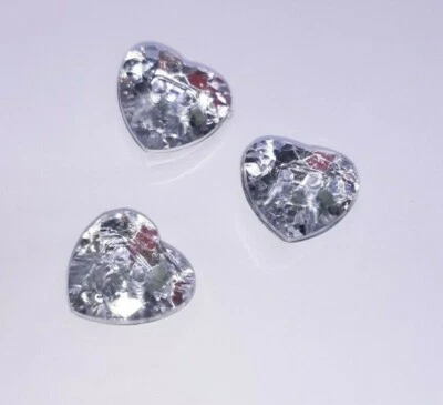 20|200 Strass Knöpfe Herz 12mm Glitzerknöpfe Strassknöpfe transparent #MB9 - Bild 1 von 4