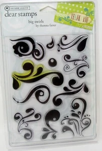 Autumn Leaves Clear Rubber Stamp Set by Rhonna Farrer Big Swirls 11 pcs - Bild 1 von 3