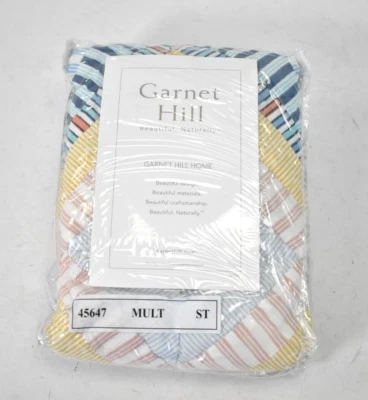 Garnet Hill GH230 PJ Stripe Standard Size Quilted Sham Cotton Fabric 45647 - Image 1 of 4