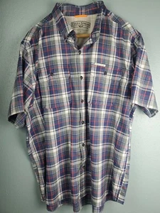Men's Field and Stream Blue  Plaid Fishing Short Sleeve Sport Shirt Button Up XL - Picture 1 of 6