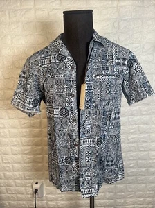 Yiume Blue Hawaiian Shirt For Men Fantasy Flowers Print Short Sleeve Small - Picture 1 of 5