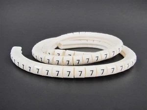 (100x) Wieland Size 6 Number 7 Slip On Wire Marker, .110" to .170" OD Z Type - Picture 1 of 2