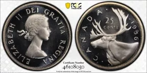 1956 Canada Gem PL Twenty Five Cents Quarter PCGS PL 66 Cam - Picture 1 of 1