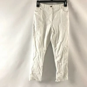 Pantalones de mezclilla Blair para mujer frente plano elástico trasero tiro alto blanco liso talla 12 nuevos  - Imagen 1 de 6