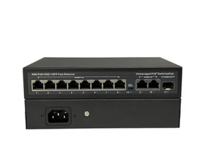 Commutateur POE 8 ports Gigabit+2 Gigabit+1 Gigabit SFP Full Gigabit avec cordon - Picture 1 of 6