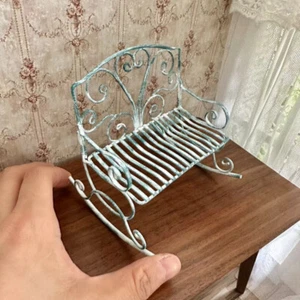 Dollhouse Miniature 1:12 Scale Furniture Palace Garden Rocking Chair Bench Metal - Picture 1 of 12