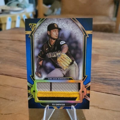 2024 Topps Triple Threads - #SJR-YD Yu Darvish - TRUE BLUE Jumbo Relic #3/3 BLUE - Image 1 of 4