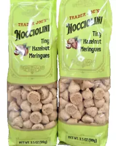 2 Pack Trader Joe's NOCCIOLINI Tiny Hazelnut Meringues 3.5 oz. Each Bag NEW - Picture 1 of 4